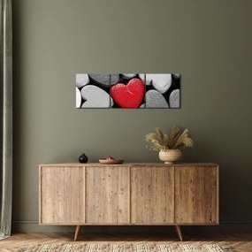 Obraz drewnianych serc (z zegarem) (90x30 cm)