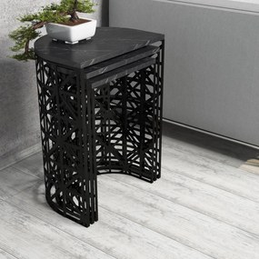 Stół składany Stil Black Marble, 3 szt.