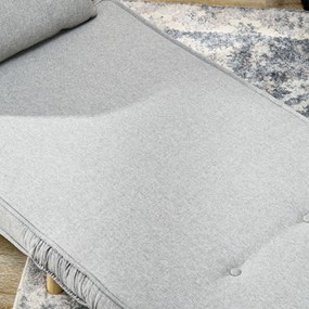 HOMCOM Fotel Rozkładany, 6-stopniowa Regulacja Oparcia, Wygląd Lnu, do 150 kg, Jasnoszary