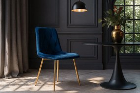Granatowe krzesło tapicerowane glamour N9-W75