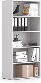 Regał biurowy wysoki BLOCK, 800 x 400 x 1748 mm, biały