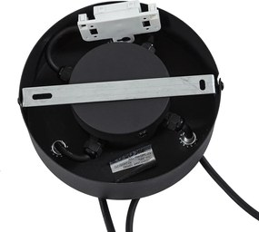 Zewnętrzna lampa wisząca czarna z pomarańczowymi kloszami z liny 3-punktowa IP44 - Cava Jayla