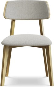 Jasnoszare krzesło z litego drewna Niu – Makamii