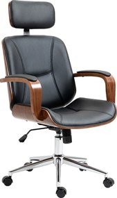 Vinsetto Ergonomiczny Fotel Biurowy z Wysokim Oparciem, Odczepianym Zagłówkiem do Domowego Biura, Czarny | Aosom PL