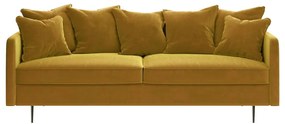 Miodowożółta aksamitna sofa Ghado Esme, 214 cm