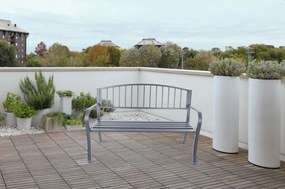 Ławka ogrodowa parkowa G-823 - metalowa, grafitowa