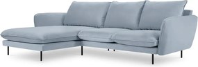Jasnoniebieski aksamitny narożnik (lewostronny) Vienna – Cosmopolitan Design