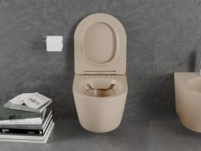 Mexen Lena miska wc Rimless z deską wolnoopadającą slim, duroplast, cappuccino mat - 30224064
