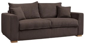 Brązowa sztruksowa rozkładana sofa 225 cm Augustin – Bobochic Paris