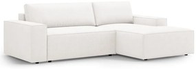 Biały rozkładany narożnik z materiału bouclé (prawostronny) Jodie – Micadoni Home