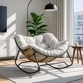 Fotel Bujany Wypoczynkowy ELTON na Płozach Szary Nowoczesny