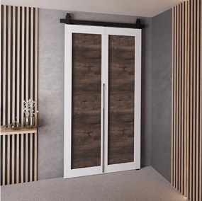 Drzwi Przesuwne QUDIO M1 Biały + Jesion Ciemny 90