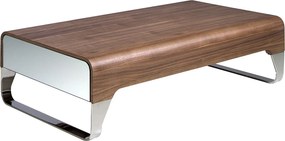 Prostokątny stolik kawowy z orzecha włoskiego i chromowanej stali 2001 ANGEL CERDA