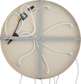 Lampa wisząca w stylu Art Deco beżowa z białym szkłem 7-źródłowa - Sandra