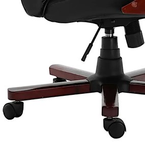 Czarne krzesło biurowe z ekoskóry - Pylios