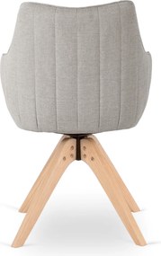 Krzesło Tapicerowane Obrotowe do Salonu LEMON Szare Nowoczesne Skandynawskie