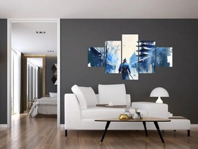 Obraz - Samuraj, akwarela (125x70 cm)