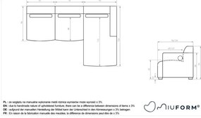 Biały narożnik (prawostronny) Flex Felix – Miuform