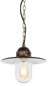 Rustykalna lampa wisząca zewnętrzna antyczne złoto IP44 - Kansas