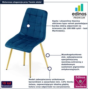 Granatowe pikowane krzesło w stylu glamour S6-P09