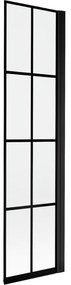 Mexen Mist parawan nawannowy 1-skrzydłowy prawy 50 x 150 cm, czarna kratka, czarny - 8A9-050-001-70-77-P
