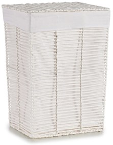 Kosze wiklinowe białe z materiałową wyściółką RUSTIC, 2 sztuki