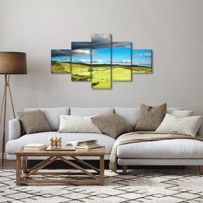 Obraz - Zielony krajobraz ze wzgórzami (125x70 cm)