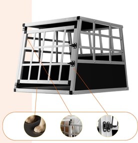 Transporter dla psa BRUNO, 70x54x51cm, srebrna/czarna Cadoca