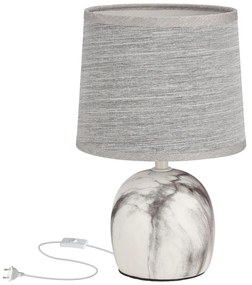Jasnoszara lampa stołowa z tekstylnym kloszem (wys. 25 cm) Adelina – Candellux Lighting