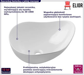 Biała umywalka ceramiczna o nieregularnym kształcie - Vitreso