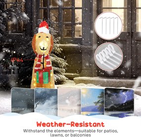 Outsunny Dekoracja świąteczna, podświetlony szczeniak z 74 ciepłymi białymi diodami LED, 64 x 20 x 70 cm, żółty | Aosom PL