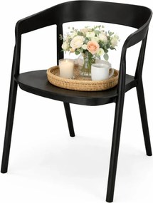 Czarne minimalistyczne krzesło z podłokietnikami M5-E88