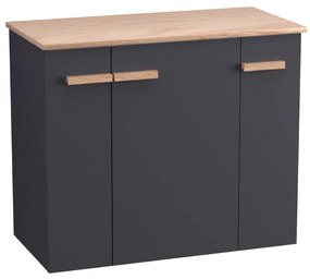 Szafka pod umywalkę L-WOOD 79 cm antracyt mat KROFAM