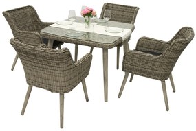 Zestaw rattanowy ogrodowy VICTORIA MINI 1+4 (szary)
