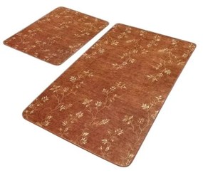 Brązowe aksamitne dywaniki łazienkowe zestaw 2 szt. 60x100 cm – Mila Home