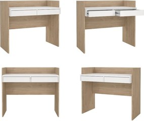 Biurko z podwyższonymi bokami Function Plus 102 cm jackson hickory/biały mat