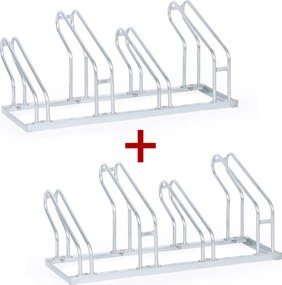 Stojak na rower na ziemi 1+1 GRATIS, dwie szerokości kół, 4 miejsca