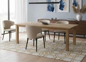 Stylowe krzesło do jadalni Serene, miękka beżowa tkanina, wygoda, solidne wykonanie, idealne do wnętrz z charakterem.