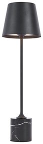 Nowoczesna lampa stołowa czarna 37 cm z LED, ściemnialna, IP54, ładowalna - Topi Nowoczesny Oswietlenie wewnetrzne