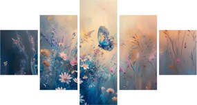 Obraz - Łąka z motylem (125x70 cm)