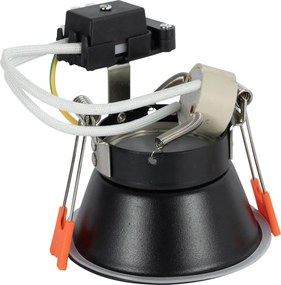 Zestaw 6 czarnych opraw LED GU10 50 mm IP44 - Dept