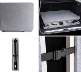 Składane łóżko polowe Veritas - leżanka na ogród, taras, camping, szara