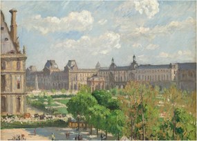 Obraz na szkle - Camille Pissarro, Place du Carrousel, Paris, reprodukcje (70x50 cm)