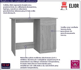 Biurko z szafką w kolorze szarego dębu sonoma Vespera