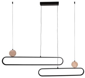 LED Żyrandol na lince FLORENTYNA LED/48W/230V 4000K czarny/beżowy