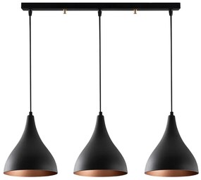 Czarna lampa wisząca z metalowym kloszem Sağlam – Opviq lights