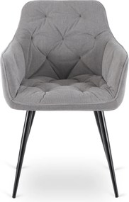 Krzesło Tapicerowane do Salonu MODESTO Szare Nowoczesne Loft