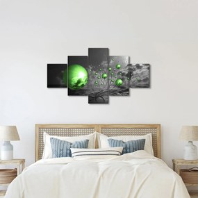 Obraz zielonych abstrakcyjnych kul (125x70 cm)