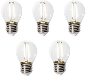 Zestaw 5 ściemnialnych żarówek LED E27 P45 przezroczyste szkło 3W 250 lm 3000K