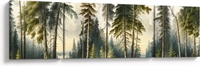 Obraz - Krajobraz lasów w stylu vintage (170x50 cm)